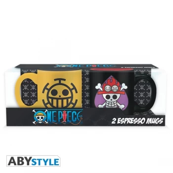 One Piece - Ace & Trafalgar Emblems Espresso Mugs