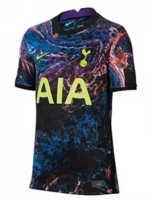 Nike Youth Tottenham 21/22 Away Short Sleeved Stadium Jersey, Black, Size L