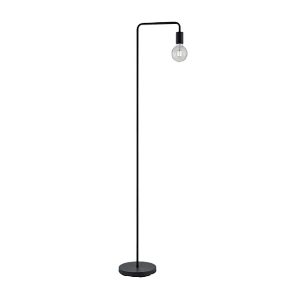 Diallo Modern Floor Lamp Black Matt with Footswitch