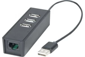 EXC USB TO LAN WITH 3 PORT USB 2.0 HUB