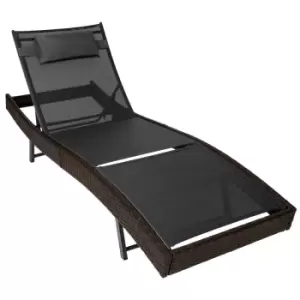 Tectake Delphine Rattan Sun Lounger - Dark Brown