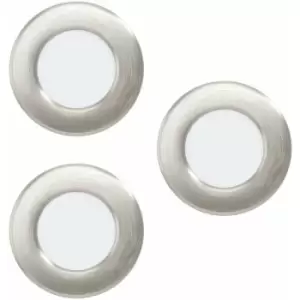 Loops - 3 pack Recessed Ceiling Downlight Satin Nickel Steel 2.7W Built in led