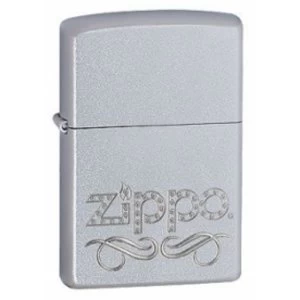 Zippo Scroll Satin Chrome Windproof Lighter