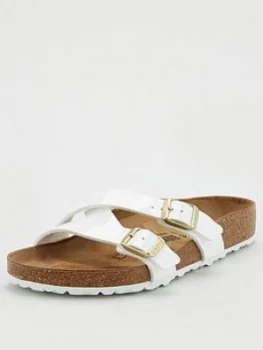 Birkenstock Yao Strappy Slide Flat Sandals - White