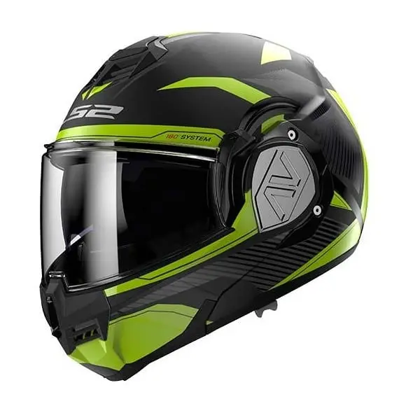 LS2 FF906 Advant Revo Matt Black H-V Yellow 06 Modular Helmet Size L