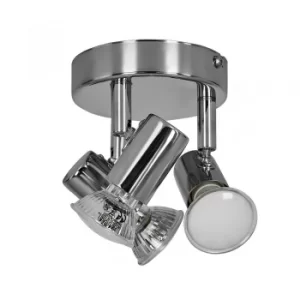 Consul Mini 3 Way Round Ceiling Spotlight in Chrome