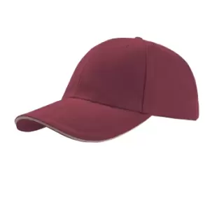 Atlantis Liberty Sandwich Heavy Brush Cotton 6 Panel Cap (Pack Of 2) (One Size) (Burgundy)