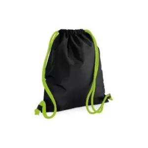 Bagbase Icon Drawstring Bag/Gymsac (Pack of 2) (One Size) (Black/Lime Green)