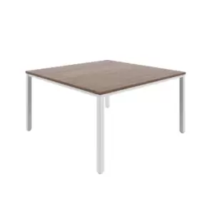 Fraction Infinity Square Dark Walnut Meeting Table With White Legs - 140 X 140