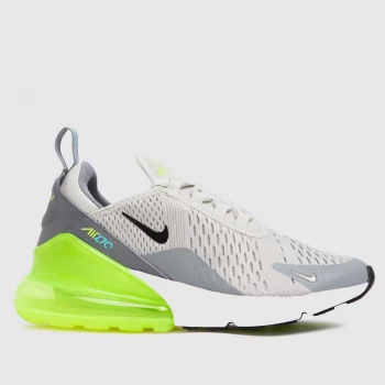 Nike Grey & Lime Air Max 270 Trainers Youth