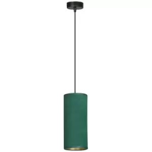 Emibig Bente Black Slim Pendant Ceiling Light with Green Fabric Shades, 1x E14