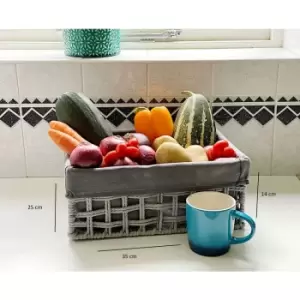 Cotton Rope Storage Basket Medium 35 x 25 x 14 cm,Grey