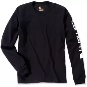 Carhartt Mens Long Sleeve Rib Knit Crew Neck Signature Logo T-Shirt XXL - Chest 50-52' (127-132cm)