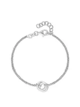 Simply Silver Sterling Silver 925 Polished Ring Bracelet, Silver, Women