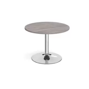 Dams MTO Trumpet Base Circular Boardroom Table 1000mm - Chrome Base, Beech Top