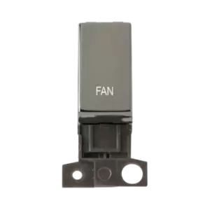 Click Scolmore MiniGrid 13A Double-Pole Ingot Fan Switch Black Nickel - MD018BN-FN