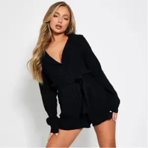 I Saw It First Crinkle Belted Waist Playsuit - Black