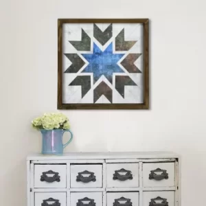 TAH008 Brown Blue Decorative Framed MDF Painting