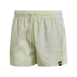 adidas Very Short Length Colour Maze CLX Swim Shorts Mens - Linen Green / Almost Yellow