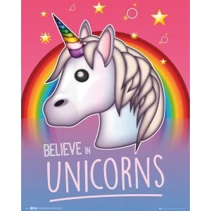 Emoji I Believe In Unicorns Mini Poster