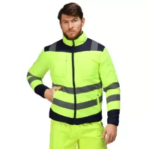 Regatta Mens Baffled Hi-Vis Thermal Top (XL) (Yellow/Navy)