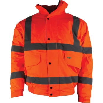 Hi-vis Rip-stop Bomber Jacket (EN20471) Orange - M