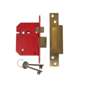 StrongBolt 2200S BS 5 Lever Mortice Sashlock Satin Brass 81mm Visi