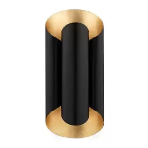 Banks 2 Light Wall Sconce Gold, Black