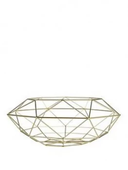 Premier Housewares Iron Wire Vertex Fruit Basket ; Gold