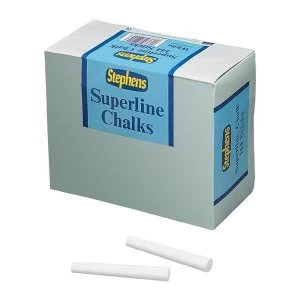 Stephens Superline Chalk White - 1 x Pack of 144 Chalks