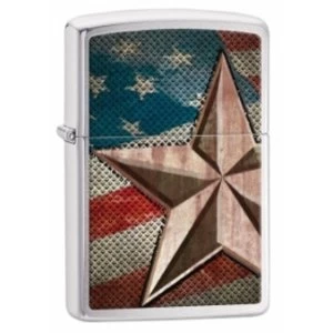 Zippo Retro Star Brushed Chrome Windproof Lighter