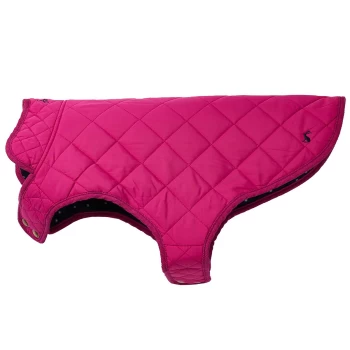 Joules Raspberry Quilted Dog Coat Small