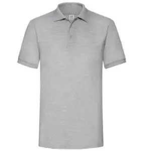 Fruit Of The Loom Mens 65/35 Heavyweight Pique Short Sleeve Polo Shirt (3XL) (Heather Grey)