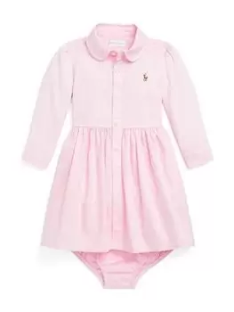 Ralph Lauren Baby Girls Long Sleeve Shirt Dress - Pink, Size 18 Months