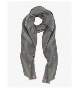 Mint Velvet Star Foil Print Scarf