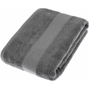 HOMESCAPES Turkish Cotton Grey Bath Sheet - Grey Charcoal