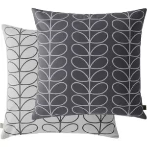 Small Linear Stem Cool Grey Filled Cushion 50 x 50cm - Orla Kiely