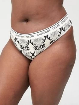 Calvin Klein Plus Snake Print Thong - Print