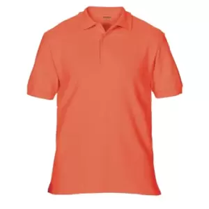 Gildan Mens Premium Cotton Sport Double Pique Polo Shirt (M) (Bright Salmon)