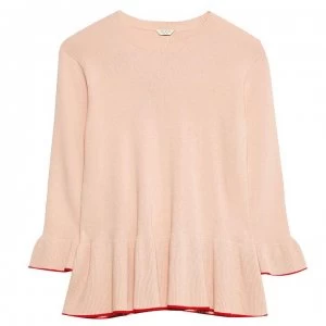 Jack Wills Lavernock Frill Hem Jumper - Pink