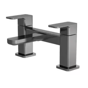 Nuie Windon Deck Mounted Bath Filler - Brushed Gun Metal