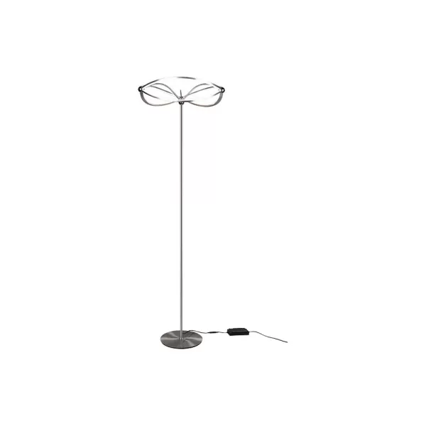 Charivari Modern LED Integrated Floor Lamp Nickel Matt 3000K with Footswitch