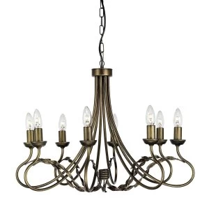 8 Light Chandelier Black, Gold Finish, E14