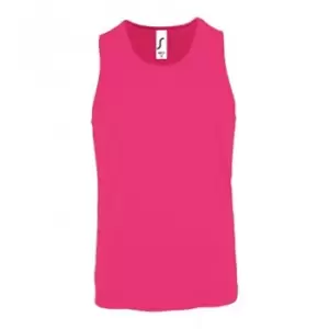 SOLS Mens Sporty Performance Tank Top (M) (Neon Pink)