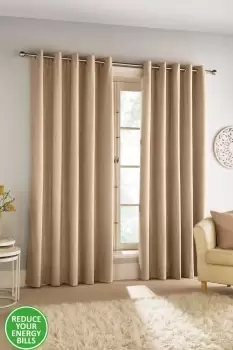 Savoy 100% Blackout, Thermal, Velvet/Chenille Eyelet Pair of Curtains