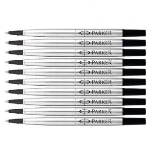 Parker Quink Rollerball Medium Nib Refill Cartridge Black Pack of 12