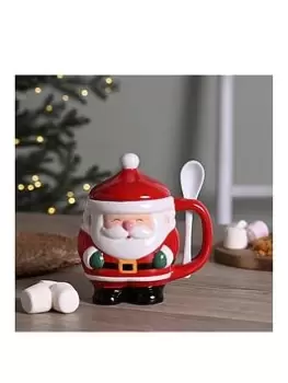 Very Home Lidded Santa Mug With Spoon