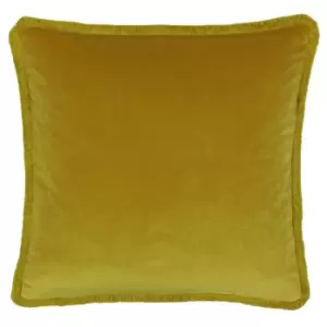 Paoletti Freya Velvet Cushion Ochre