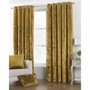 Riva Paoletti Verona Eyelet Curtains (66 x 54in) (Ochre)