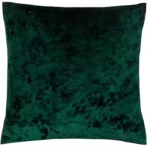 Paoletti Verona Crushed Velvet Cushion Cover (55cm x 55cm) (Emerald Green)